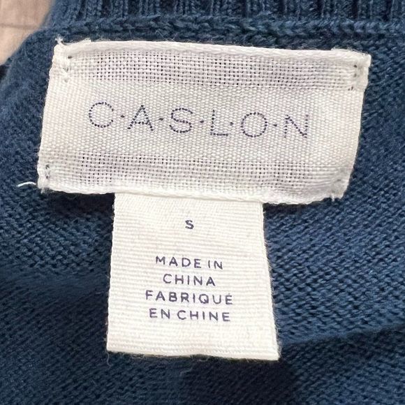 NWT CASLON Blue Scoop Neck Sweater with‎ Pocket (S) - Picture 6 of 8